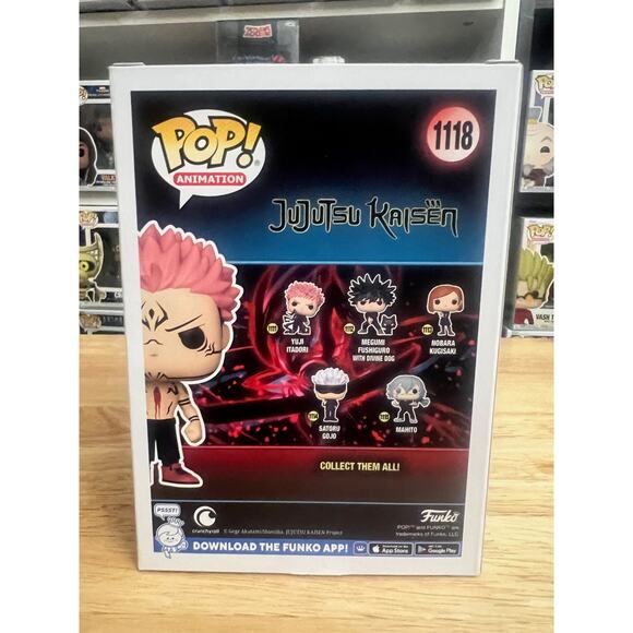 VAULTED EXC LE GLOW CHASE Ryomen Sukuna Funko Pop #1118 Jujutsu Kaisen Galactic - Picture 3 of 6